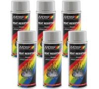 Lot de 6 bombes de peinture haute température - argent - Motip G
