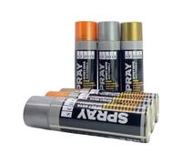 Lot de 6 bombes de peinture métallisée en aérosol de 200 ml chacune, à séchage rapide, pour bois, pierre, mur, métal, verre