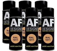 Lot de 6 bombes de peinture RAL RAL 1011 - Couleur : marron mat
