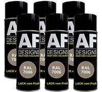 Lot de 6 bombes de peinture RAL RAL 7006 - Couleur : gris satiné