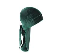 Lot de 6 bonnets Durag en velours pour hommes et femmes. Enrouleur de tête Durag en velours doux avec longue queue et bretelles larges pour bandeau ondulé à 360 degrés, vert, taille unique