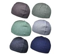 Lot de 6 Bonnets musulmans Amn-334 Chapeau de prière Musulman en Tricot au Crochet Taqiyah Takke Tête de Mort Topi Cadeau Aïd Ramadan, Mixte, Taille M
