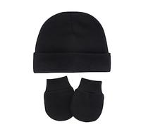 Lot de 6 bonnets pour bébé - Moufles - Pour nouveau-né - 06 mois - 1 06 mois - Noir - A