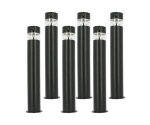 Lot de 6 Bornes Solaires LED Extérieures BALMA 50cm - Détecteur de Mouvement & Veilleuse - Fonte d'Aluminium Noir - Fixation 2-en-1 (Visser ou Planter) - Étanche IP44 - Éclairage Allée (Blanc Chaud)