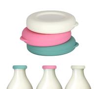 Lot de 6 bouchons de bouteille de lait réutilisables en silicone mélangé sans bouteille, passe au lave-vaisselle, 100 % étanche, multicolore