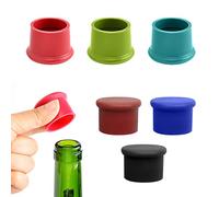 Lot de 6 bouchons de bouteille de vin en silicone, 6 couleurs, réutilisables, pour vin, champagne, bière, boissons gazeuses, en scellant la fraîcheur
