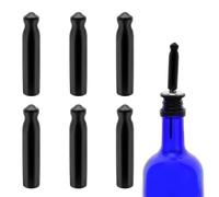 Lot de 6 bouchons verseurs en caoutchouc noir pour bouteilles de boissons alcoolisées, couvercles de bec verseur pour bars, clubs de vin, cafés, cuisine (bec non inclus) (15,2 cm)