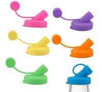Lot de 6 Bouchons Verseurs en Silicone pour Bouteilles de Lait, Diamètre 48mm Couvercles Rechange Anti-Fuite Adaptés aux Boissons Maison (6 Couleurs)