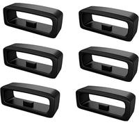 Lot de 6 boucles de bracelet de montre en silicone noir, compatibles avec Garmin Forerunner 245/245 Music/645/645 Music, anneau de verrouillage de 20 mm amélioré 2025, taille unique, Silicone, Agate