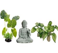 Lot de 6 bouddhas Betta pour aquarium - Décoration d'aquarium - Petits ornements - Accessoires Betta - Repose poisson - Bouddha feuille pour la maison et le bureau - Simulation d'aquarium