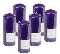 Lot de 6 bougie cylindrique naturelle en cire coloris violet, bougie décorative, bougie à combustion longue - Diamètre 8 x Hauteur 20 cm- JUANIO - Violet G