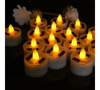 Lot de 6 Bougies Chauffe-plat à Énergie Solaire Sans Flamme, Bougie Solaire Exterieur, Bougie Chauffe Plat Led, Bougies Chauffe-plat Solaires Sans Flamme, Solar Candle Light