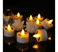 Lot de 6 Bougies Chauffe-plat à Énergie Solaire Sans Flamme, Bougie Solaire Exterieur, Bougie Chauffe Plat Led, Bougies Chauffe-plat Solaires Sans Flamme, Solar Candle Light