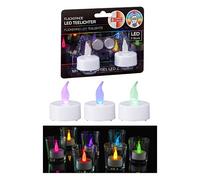 Lot de 6 bougies chauffe-plat LED avec changement de couleur (6 x 2 bougies chauffe-plat LED).