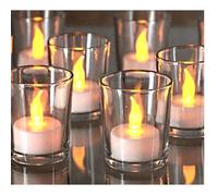 Lot de 6 Bougies Chauffe Plat LED - Blanc