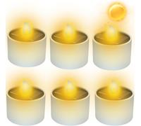 Lot De 6 Bougies Chauffe-Plat Solaires D'Extérieur - Bougies Solaires D'Extérieur Étanches - Flamme Vacillante - Convient Pour Les Fêtes De Jardin En Plein Air, Les Mariages, Les Décorations