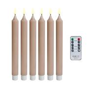Lot de 6 bougies coniques à LED sans flamme pour fenêtre avec capteur, minuterie du crépuscule à l'aube, décorations de Noël à LED avec ventouses, bougie de fenêtre à capteur de Noël (A, One Size)