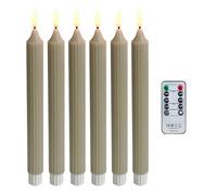 Lot de 6 bougies coniques à LED sans flamme pour fenêtre avec capteur, minuterie du crépuscule à l'aube, décorations de Noël à LED avec ventouses, bougie de fenêtre à capteur de Noël (B, One Size)