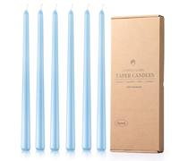 Lot de 6 bougies coniques de 30,5 cm, sans goutte, sans fumée et non parfumées - 8 heures de combustion - Coulées à la main - Idéales pour les mariages, les dîners et la décoration d'intérieur