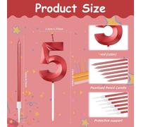 Lot De 6 Bougies D'anniversaire Rouges En Forme De Chiffre 10 Pour Gâteau Avec 6 Bougies Longues Et Fines, Décoration De Gâteau Rouge Pour Fille - Fournitures De Décoration De 10e Anniversai[Z3845]