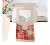 Lot de 6 bougies d'aromathérapie en de soja parfumées à la pivoine et à la rose, parfum naturel durable, décoration d'intérieur romantique, coffret cadeau de relaxation | pour maman, épouse