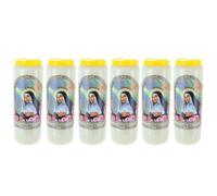 Lot de 6 Bougies de Sainte Rita Neuvaine 17,5 cm - Bougie Neuvaine - Culte Chrétien en Cire végétale