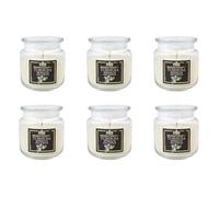 Lot de 6 bougies parfumées en pot moyen, cire végétale 100%, végétalien, durée jusqu'à 80 heures - Aromathérapie - Tubéreuse - Sensualité - Made in Italy - Cereria Di Giorgio