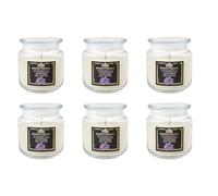 Lot de 6 bougies parfumées en pot moyen, cire végétale 100%, végétalien, durée jusqu'à 80 heures - Aromathérapie - Verveine - Antistress - Made in Italy - Cereria Di Giorgio