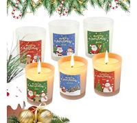Lot de 6 bougies parfumées pour Noël | Vase de bougie parfumée sérénité - pour décoration de maison, ambiance festive, après-midi, salle de bain, chambre, relaxation et