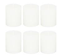 Lot de 6 bougies pilier Rustic - Bougies pilier - Bougies pilier - Bougies en bloc - Couronne de l'Avent - Sans suie - Durée de combustion : 30 heures - Nombreuses couleurs - 7 x 8 cm (Ivoire)