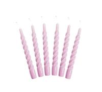 Lot de 6 Bougies Torsadées Fabriquées en Italie - 25 Couleurs Disponibles, Longue Durée de Combustion de 5 Heures, Coniques, Laquées, Non Parfumées - 2,2 x 21 cm