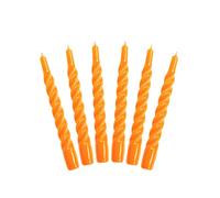Lot de 6 Bougies Torsadées Italiennes - 25 Couleurs Disponibles, Longue Durée de Combustion 5 Heures, Coniques, Laquées, Non Parfumées - 2,2 x 21 cm