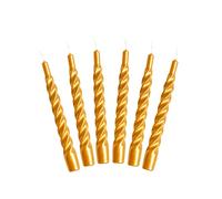 Lot de 6 Bougies Torsadées Italiennes - 25 Couleurs, Durée de Combustion de 5 Heures, Coniques, Laquées, Non Parfumées - 2,2 x 21 cm