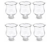 Lot de 6 Bougies votives en Verre Transparent avec Pinces à Linge pour bougeoir en Forme de Tulipe - 4E's Novelty (8,3 cm de Haut)
