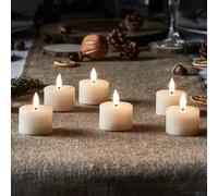 Lights4fun Lot de 6 Bougies Chauffe-Plat TruGlow® à LED Blanc Chaud