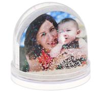(LOT DE 6) Boule à neige TECHNOTAPE avec insertion photo - Paillettes blanches - Dim. 8,9x7,5cm