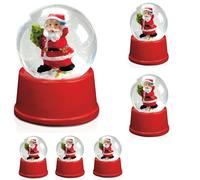 Lot de 6 boules à neige avec figurine de Père Noël Snowdome - Décoration ou petit cadeau de Noël
