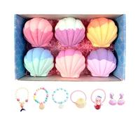 Lot de 6 boules de bain - Design de coquillages parfumés - Capsules parfumées hydratantes - Soin de la peau doux - Parfait pour la maison, le spa, la détente, les voyages, le temps et le com