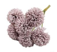 Lot de 6 boules de chrysanthème artificielles inspirées de l'hortensia pour décoration d'intérieur, centre de table, salon, chambre à coucher (violet)