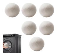 Lot de 6 boules de laine pour sèche-linge et adoucissant - Réutilisables - Anti-statique et raccourcit le temps de séchage