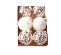 Lot de 6 boules de Noël à paillettes scintillantes pour décoration d'arbres, couronnes et espaces de vacances