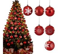 Lot de 6 boules de Noël à suspendre | Décorations de vacances brillantes pour intérieur ou extérieur, fête, jardin, maison, rassemblement, magasin, école, bureau