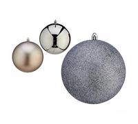 Lot de 6 Boules de Noël argentées en Plastique 12 x 13 x 12 cm