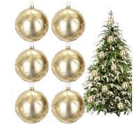Lot de 6 boules de Noël brillantes et incassables | Boules décoratives de Noël pour vitrine, magasins, centres commerciaux, fêtes, projets d'artisanat