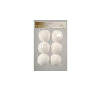 Lot de 6 Boules de Noël (D80 mm) Souple Neige Blanc