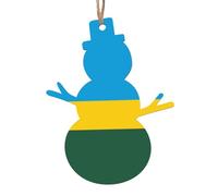 Lot de 6 boules de Noël en bois Drapeau du Rwanda - Parfait pour décorer votre sapin de Noël lors des fêtes de fin d'année