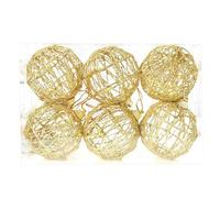 Lot de 6 boules de Noël en fer creux pour décoration de centre commercial, chambre, fenêtre, magasin, maison, fête de Noël et festival
