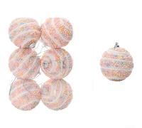 Lot de 6 boules de Noël en mousse de 6 cm de diamètre, couleurs macarons pour décorer les arbres et les présentoirs de vacances avec des motifs créatifs (6 deux)