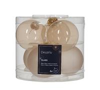 Lot de 6 boules de Noël en verre transparent - 6 cm