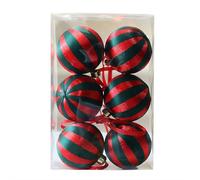 Lot de 6 boules de Noël incassables de 8 cm pour sapin de Noël - Décorations de Noël à suspendre pour décoration de fêtes de fin d'année, super ampoule (rouge)